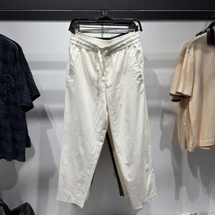 男装 柜329 ZA26春夏季 新品 5070902 宽松弹力腰身凉感棉麻休闲裤