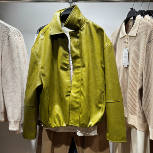 男装 新品 宽松仿皮翻领长袖 夹克外套 511 柜699 3833302 25秋季