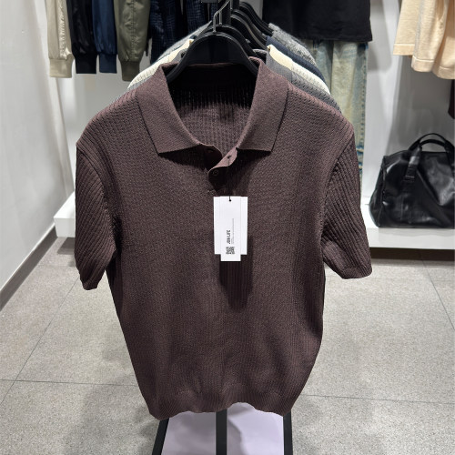 柜329！ZA夏新品 男装 棉质修身直筒罗纹针织POLO衫 2142430 717