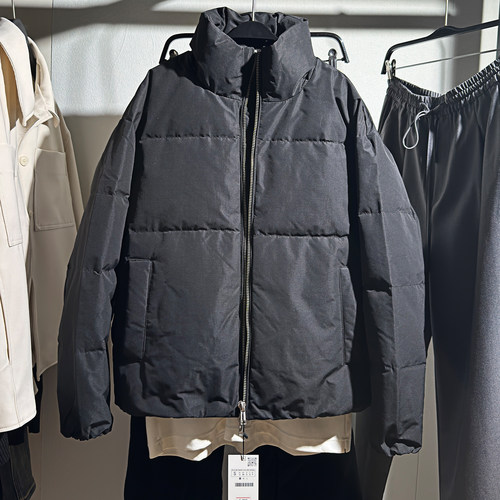 ZA男装宽松立领冬加厚保暖羽绒服