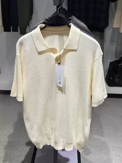 ZA New Spring/Summer Men's Slim Fit Cotton Ribbed Knit Polo Shirt 2142430 712