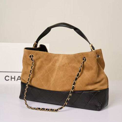 顶艺奢品 zp同材质 25A麂皮拼色hobo大容量购物袋单肩手提托特包