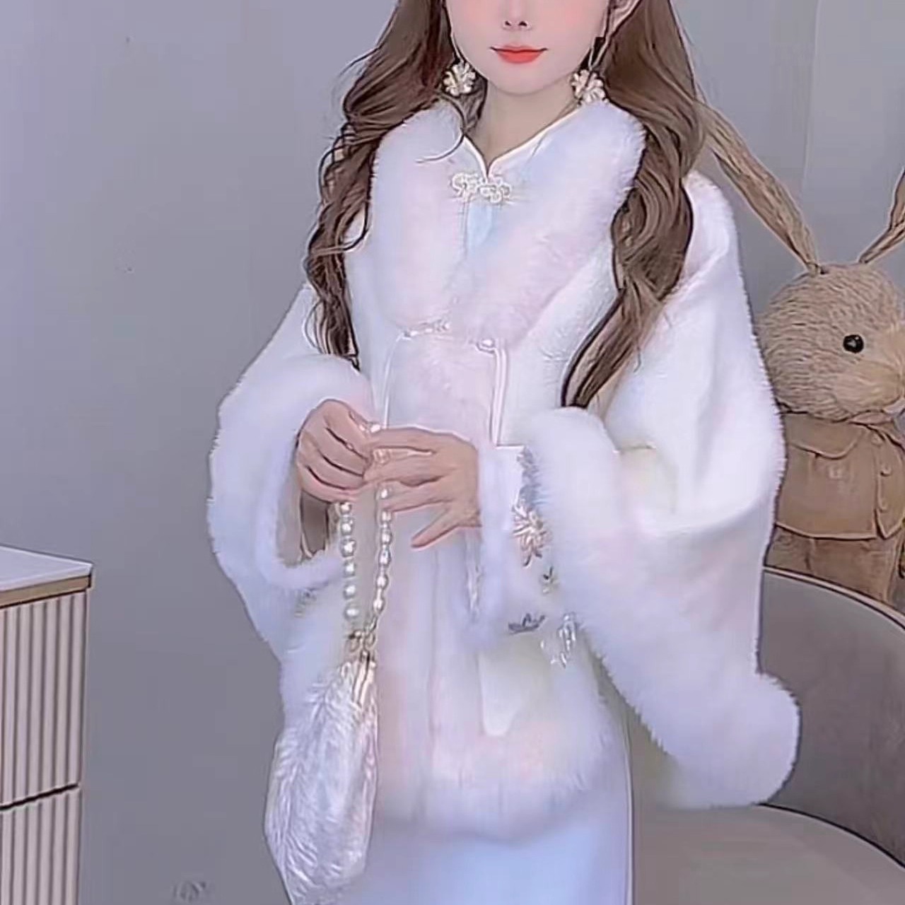 公主家8881复古国风古韵婚宴旗袍披肩斗篷女百搭冬保暖披风