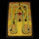 珠子直径1.4厘米 古玩珍藏清代夜光宝石朝珠一串配老漆器盒装