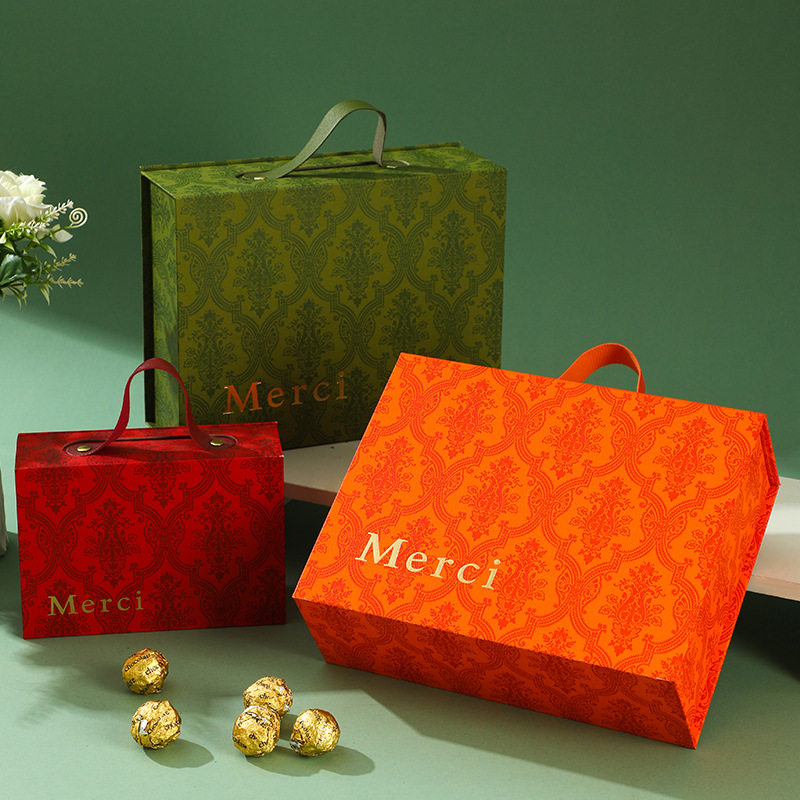 森系轻奢复古伴手礼盒婚宴喜糖盒空盒伴娘回礼礼品盒成品免折磁吸