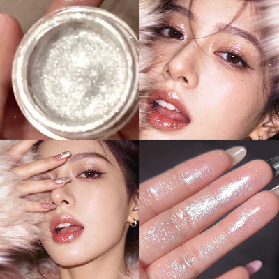 幻彩透亮高光膏啫喱提亮膏面部修容超闪碎钻珠光单色爆闪眼影平价