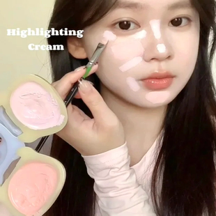 面部平整度up！水光高光霜超扒脸面部提亮面中凹陷腮红遮瑕多用膏