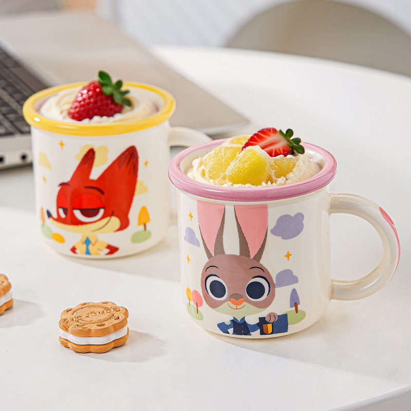 疯狂动物城周边刻度水杯可爱卡通喝水陶瓷杯家用高颜值杯子,餐饮具,马克杯,淘宝优惠券,粉丝福利购,淘宝优惠卷