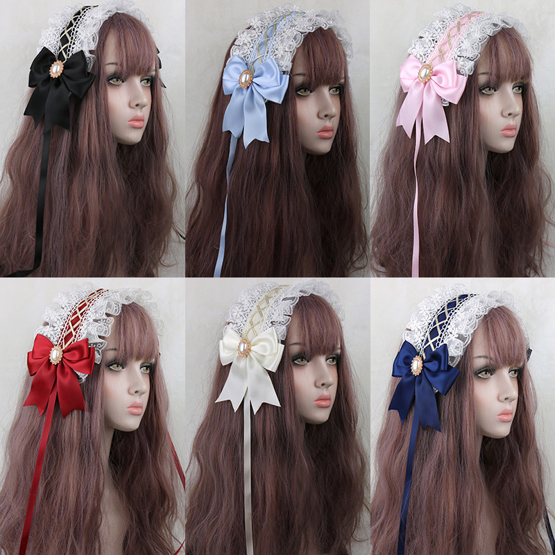 原创Lolita头饰洛丽塔甜美lo娘发带毒蘑菇小物蕾丝软妹天使柄饰品