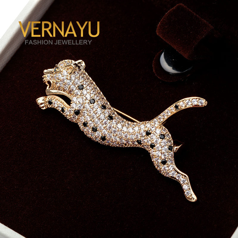 VERNAYU猎豹胸针男女西装礼服