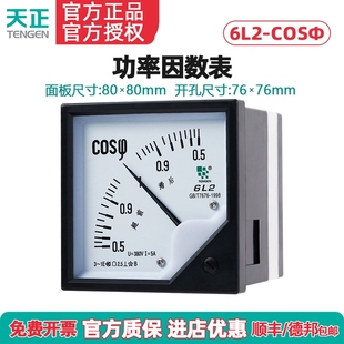 天正 6L2-S指针式三相功率因数表 频率表 功率表6L2-COSφ 380V