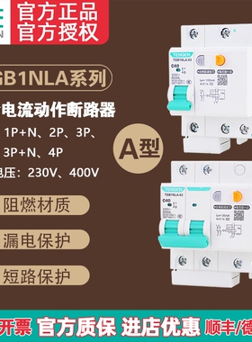 天正TENGEN漏电断路器TGB1NLA-32/63保护器1P+N 40A充电桩漏保A型