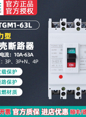 TENGEN天正 TGM1-63L/33002 63A塑壳断路器电动机保护开关动力型