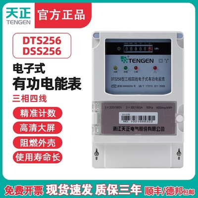 TENG天EN正DTS256电子表DSS256三线三相四线电子式有功电能表新型