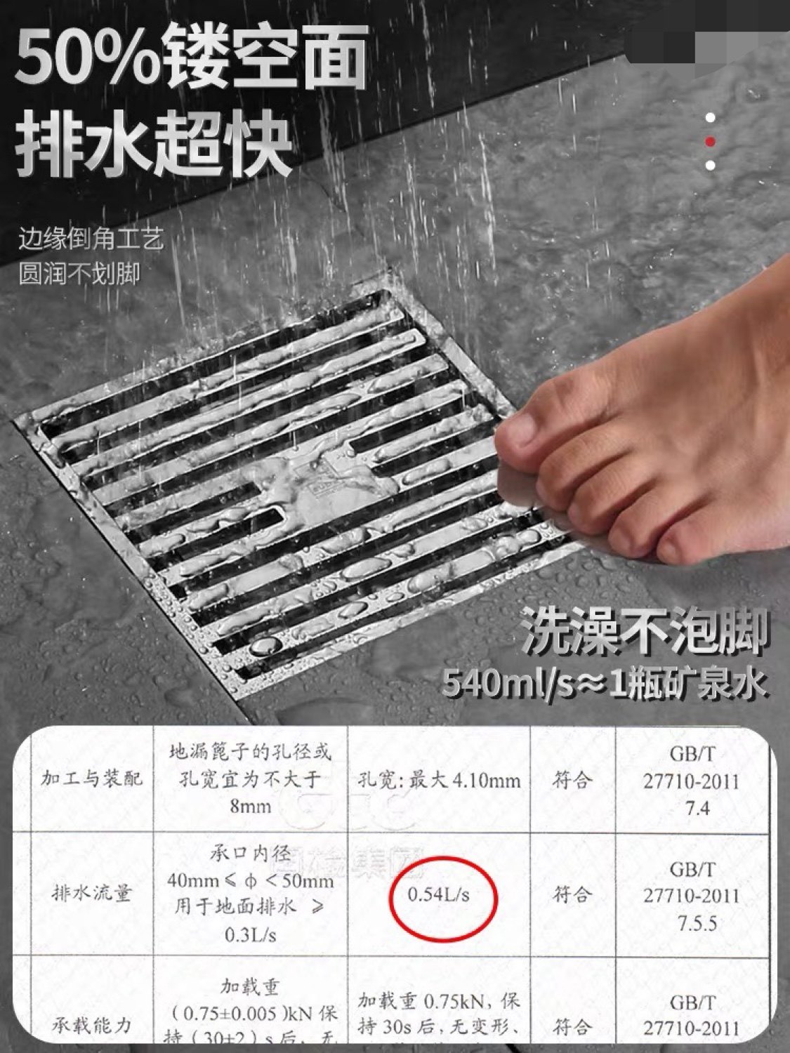 牛元纯铜全铜防臭地漏洗衣机家用淋浴阳台方形黑色地漏枪灰色