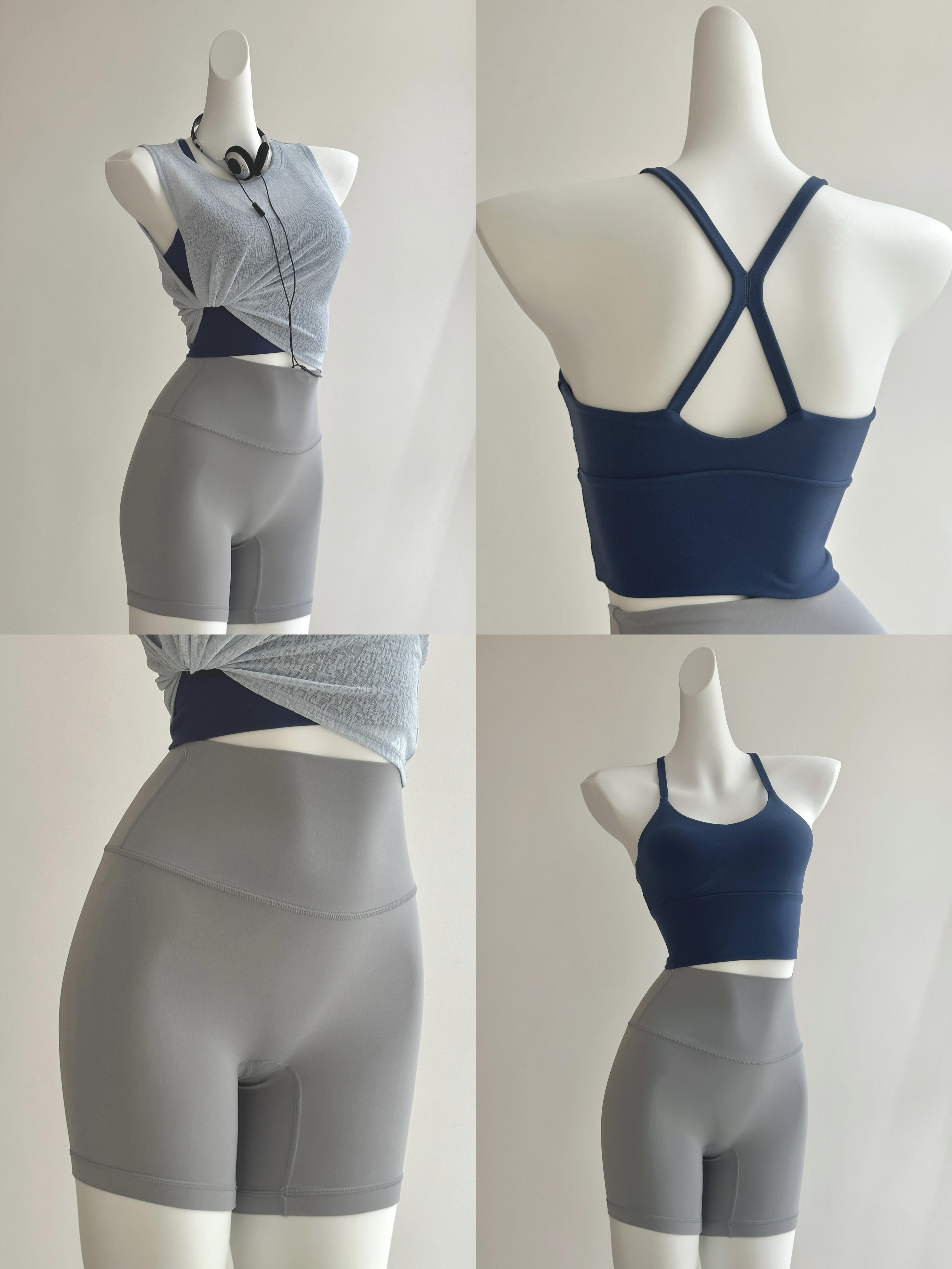 春夏运动内衣女背心式聚拢细肩带美背外穿健身吊带瑜伽服文胸背心