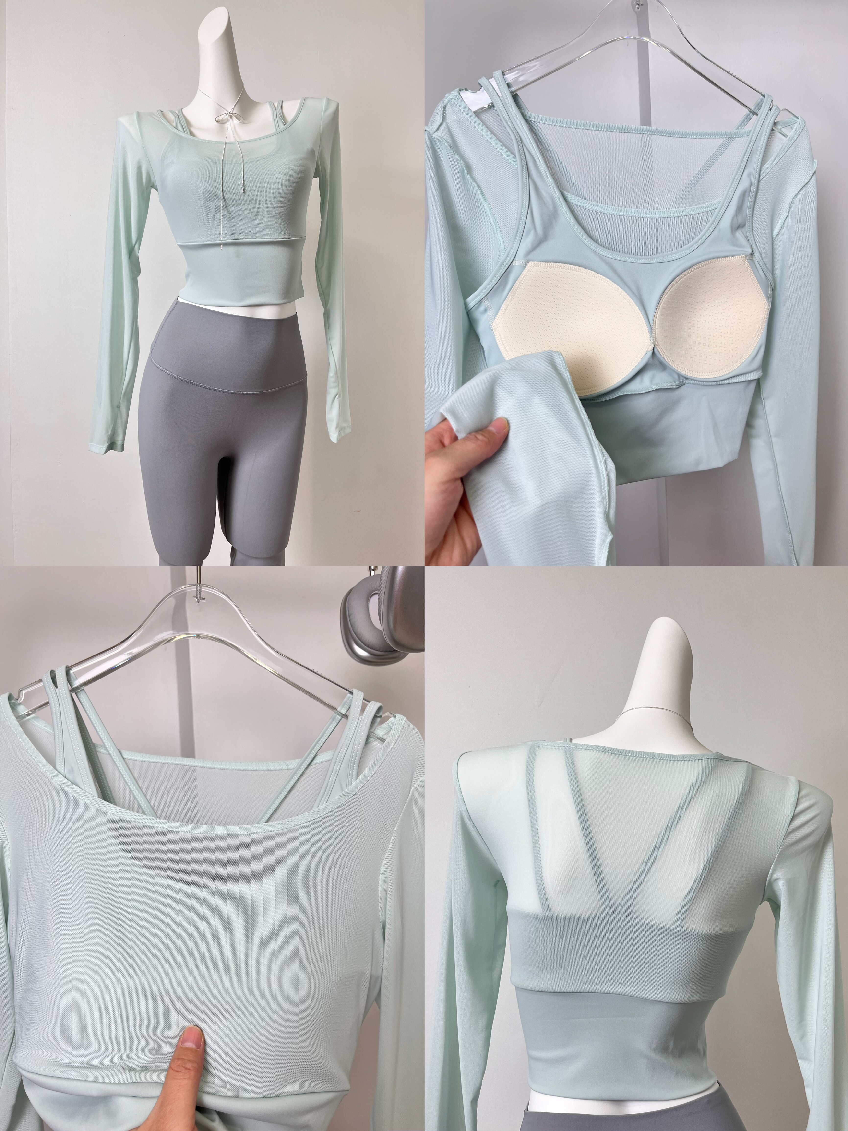 瑜伽服套装女2025新款运动上衣健身服跑步训练服两件套