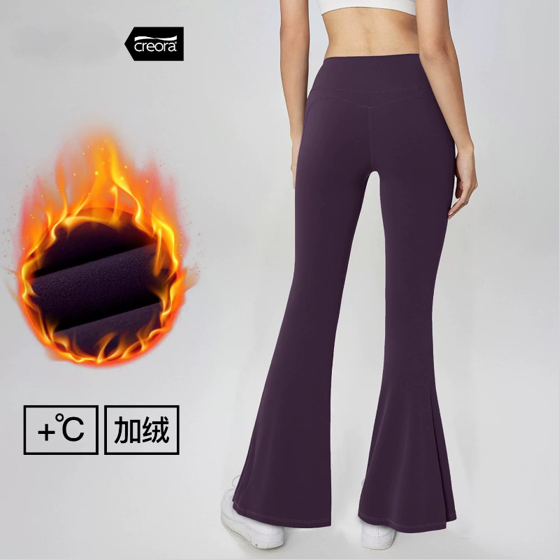 会发热的瑜伽裤  ~~ 秋冬裸感加绒瑜伽裤女无尴尬线加厚健身