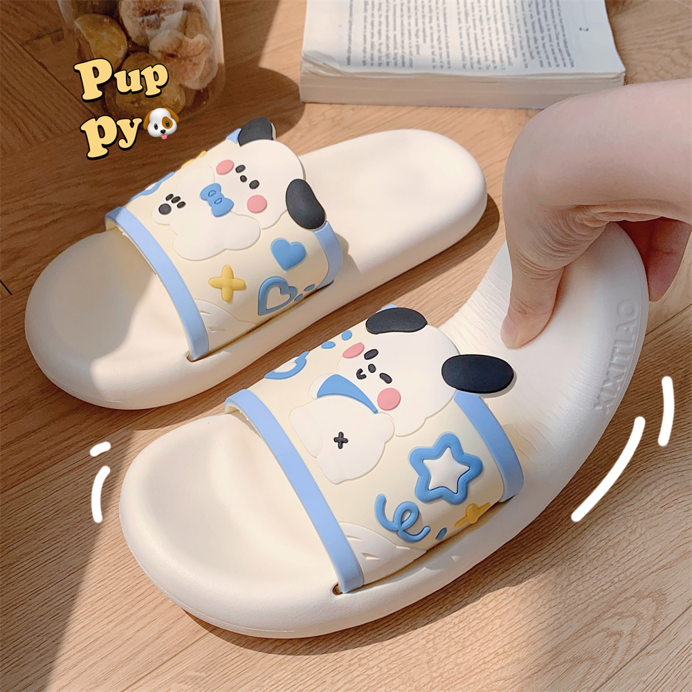 可爱腮红小狗狗夏季凉拖鞋女时尚居家踩屎感防滑休闲百搭一字拖鞋