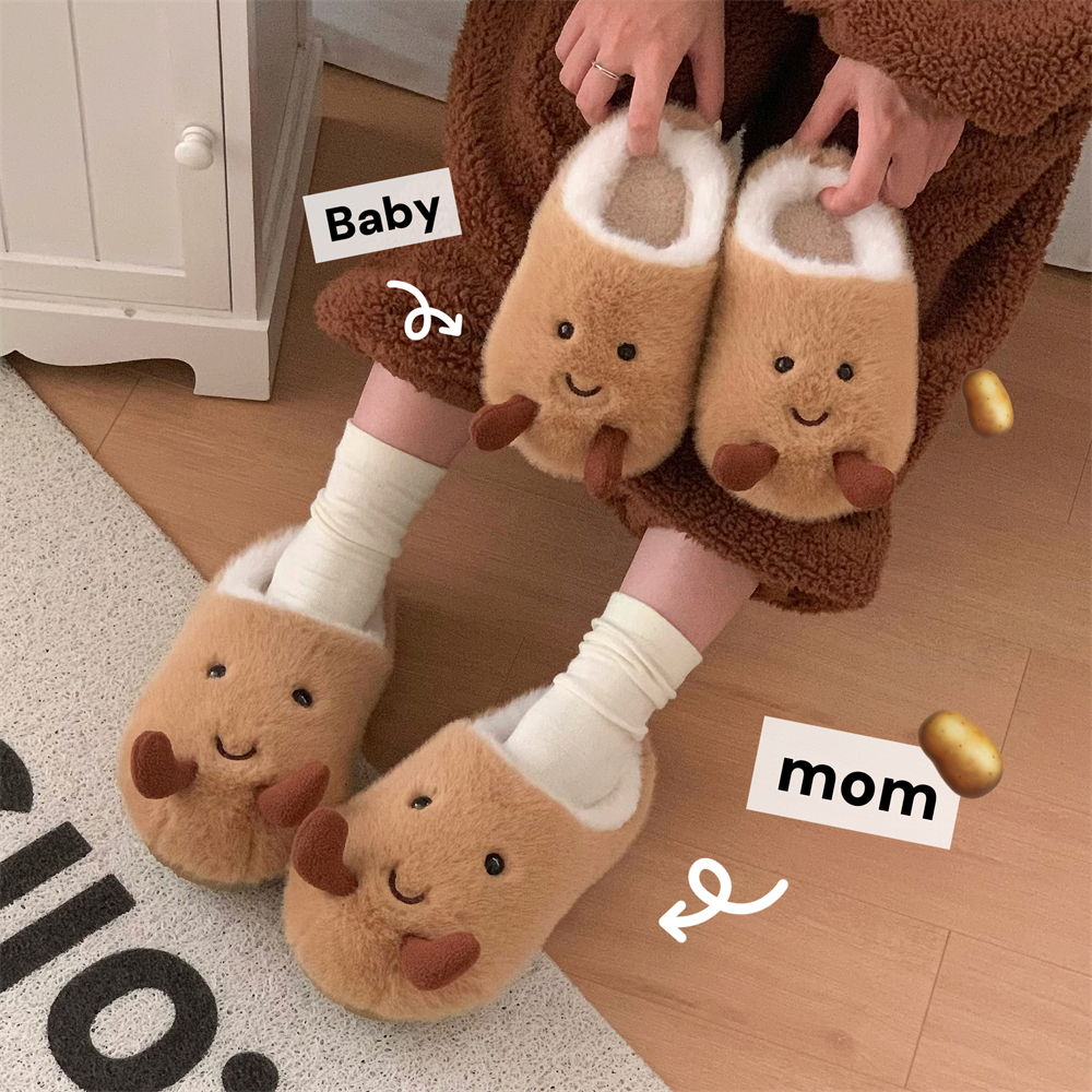 亲子可爱土豆少女心厚底月子鞋女