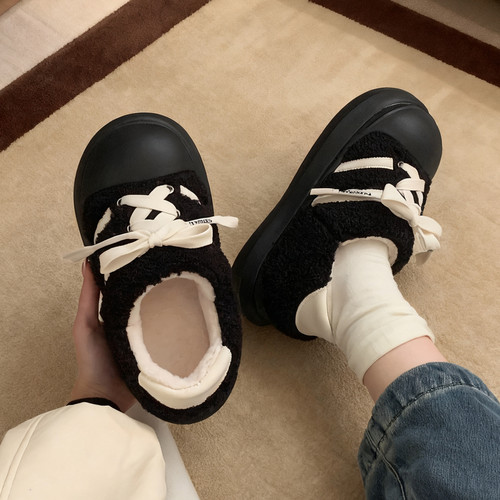 百搭系带棉鞋加绒加厚保暖板鞋