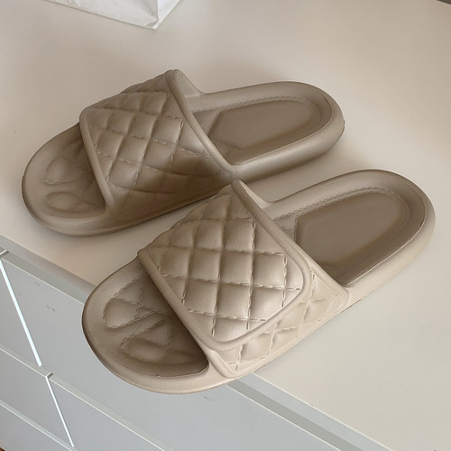 情侣浴室防滑简约纯色菱格拖鞋