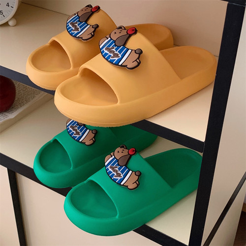 可爱苹果小狗居家软底外穿凉拖鞋