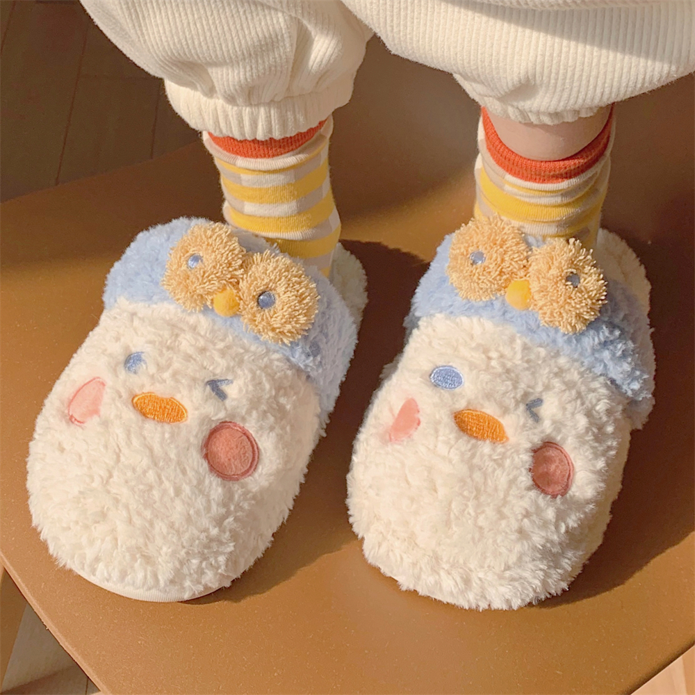 卡通可爱小鸭子居家保暖毛毛鞋女