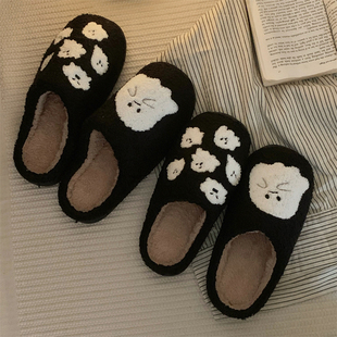 可爱小幽灵棉拖鞋 女休闲防滑居家保暖秋冬季 时尚 万圣节搞怪毛毛鞋