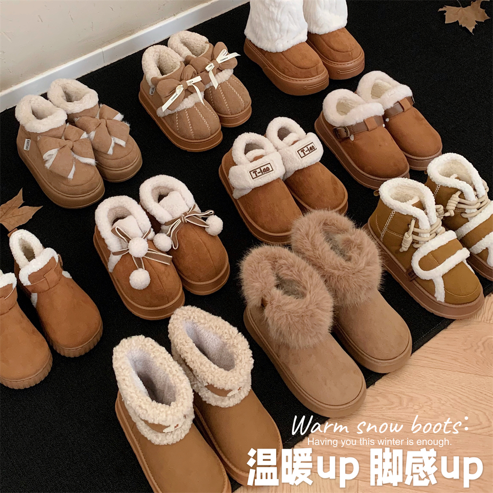 冬季时尚加绒加厚高级感雪地靴