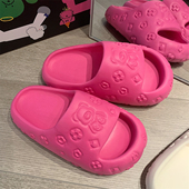女夏防撞可爱小熊厚底凉拖鞋 韩版 ins休闲居家防滑eva防臭浴室拖鞋