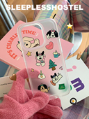 韩国ins风卡通透明磨砂适用苹果17promax手机壳iphone16 失眠招待所 小狗汪汪可爱没烦恼