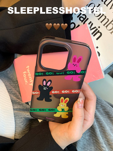 适用透黑ins风苹果17兔子手机壳