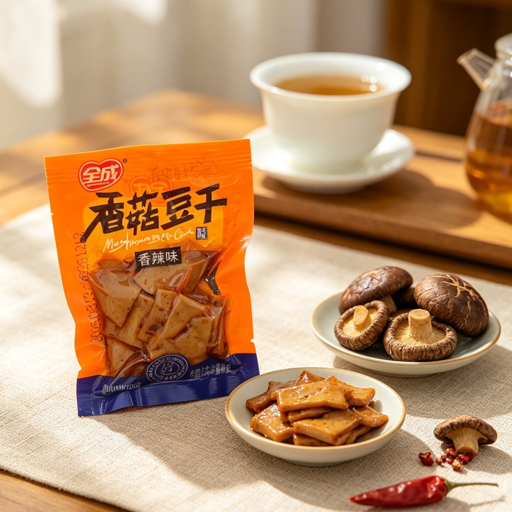 全成香菇豆干香辣味500克 多款口味 即食零食豆腐干 小包装食品
