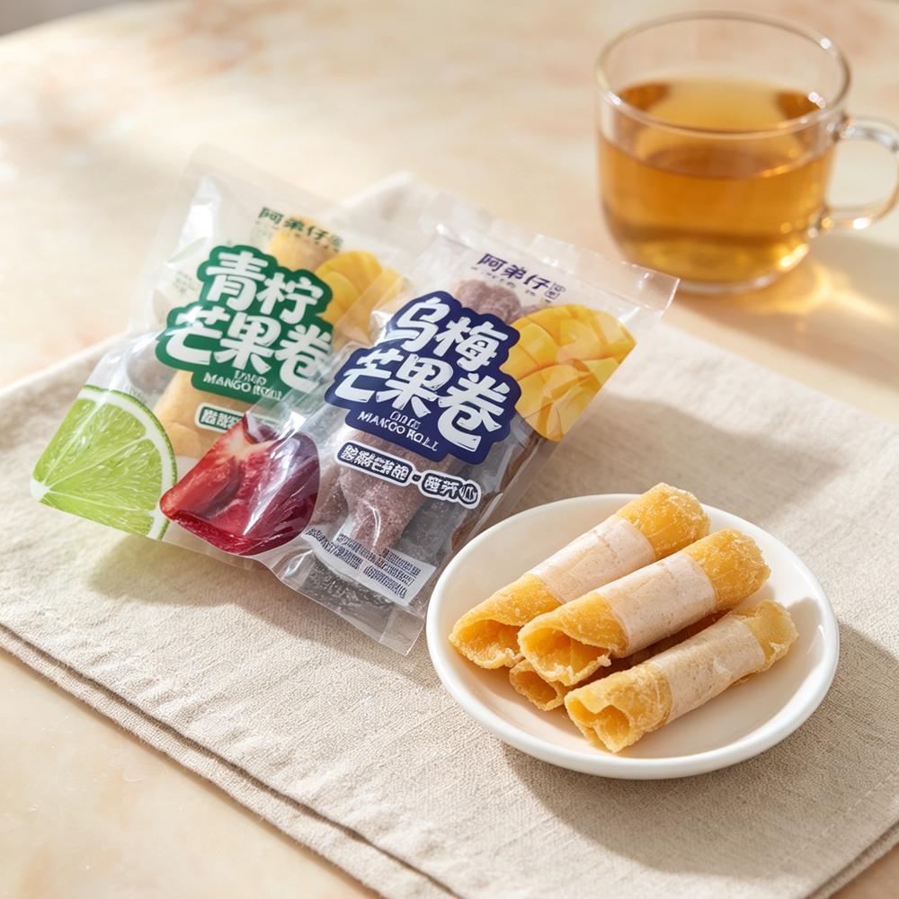 包邮 阿弟仔果脯青柠芒果卷和乌梅芒果卷2口味 休闲食品 即食零食