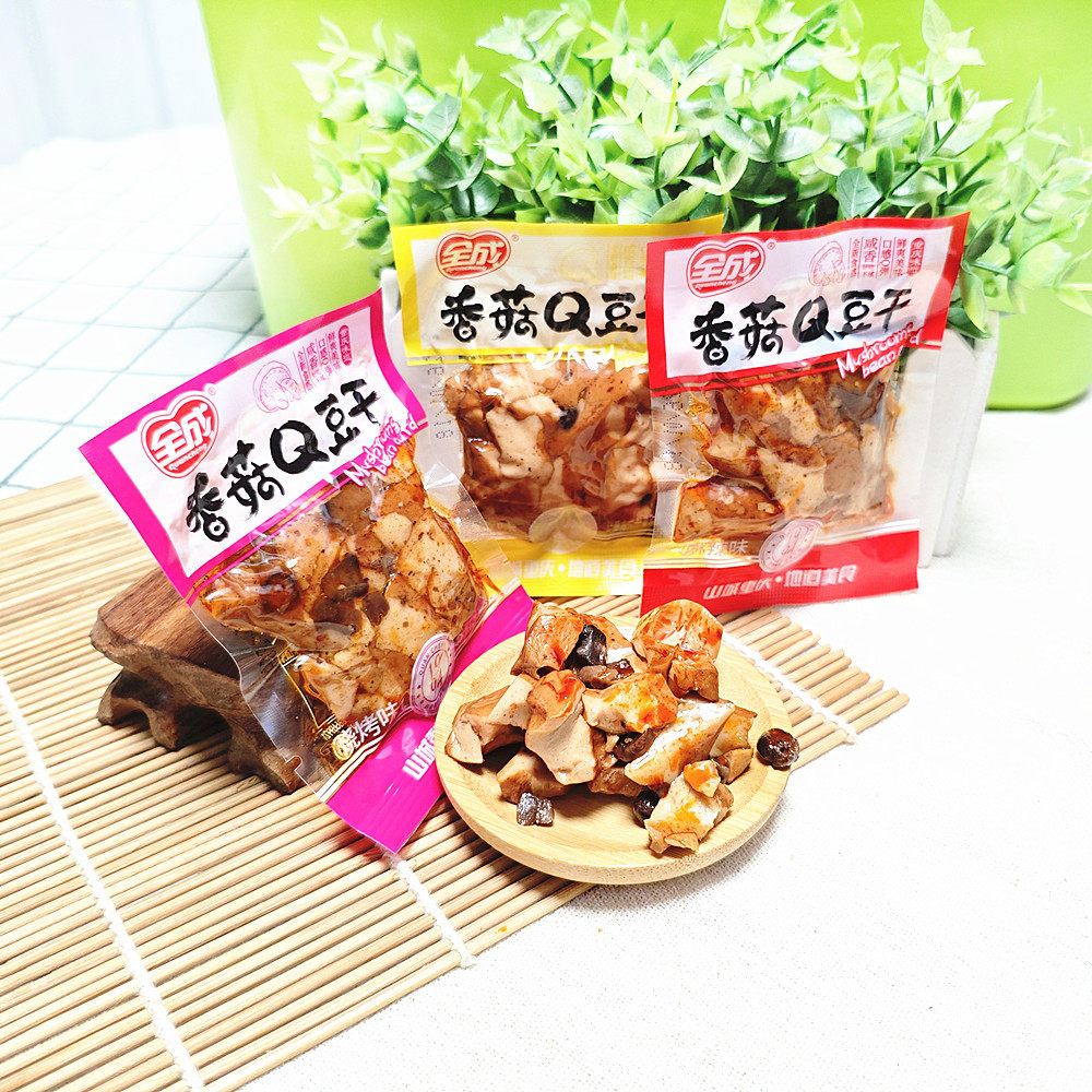 包邮 全成香菇Q豆干五香味.烧烤味.麻辣味3款 休闲食品 即食零食