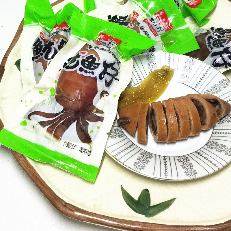 包邮 百味村特色海味零食 泡椒鱿鱼仔500克 尤鱼仔肚子满满的即食
