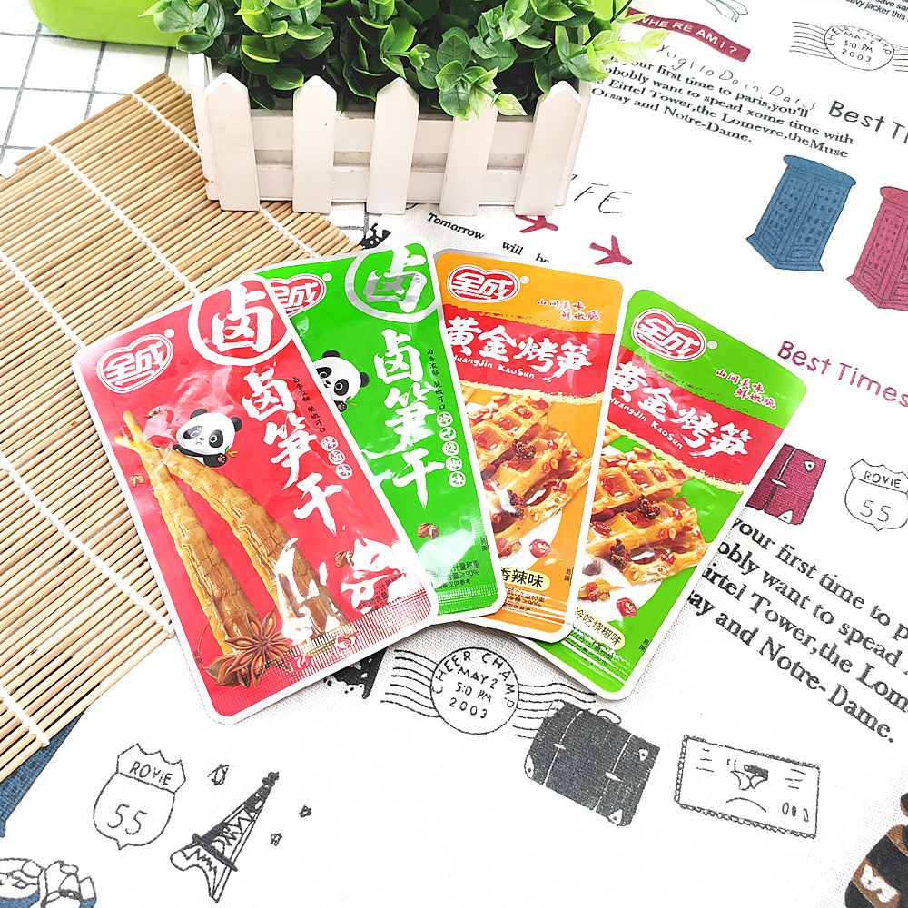 包邮 全成卤笋干冷吃烧椒味和辣卤味 黄金烤笋冷吃烧椒味和香辣味