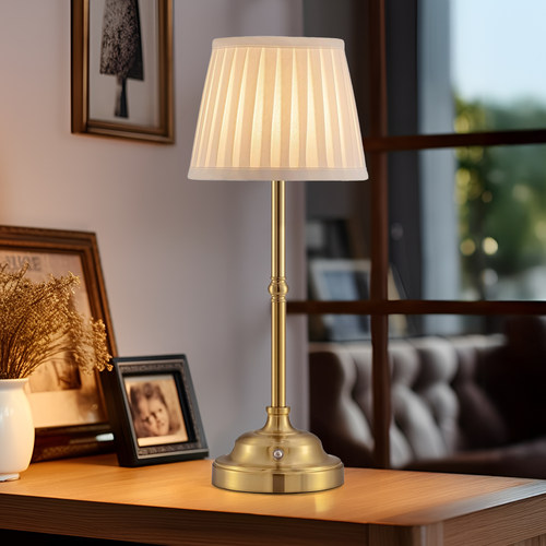 奶油风北欧简约充电布罩台灯桌灯餐桌氛围灯高级感卧室床头小夜灯