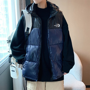 亮面羽绒棉马甲男款冬季新款男士坎肩外套青少年男式宽松背心马夹