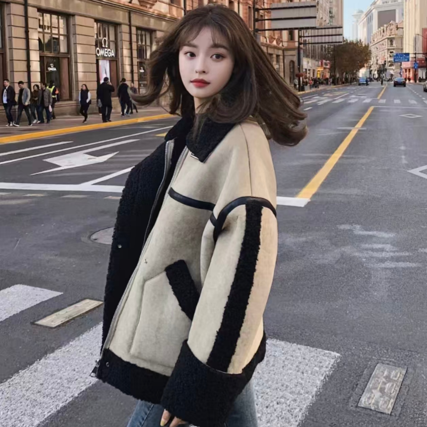 【全场五折】皮毛一体羊羔毛外套