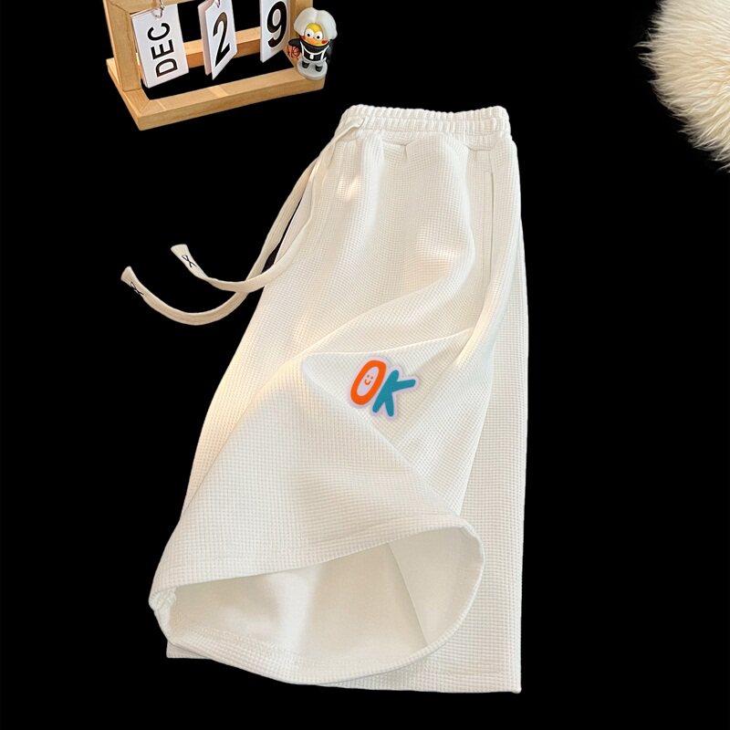 TK03*P28华夫格短裤男士夏季美式跑步运动裤子潮牌宽松休闲五分裤,男装休闲裤,星座414A-2（原B215-2）