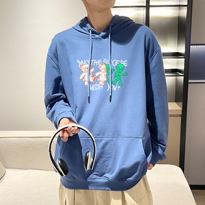 7013*P45连帽卫衣男春秋情侣装潮牌ins美式高街外套宽松纯棉帽衫
