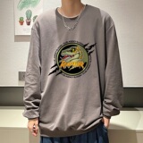6116*P35美式高街纯棉圆领卫衣男生春秋款百搭上衣秋季潮牌外套男，男装卫衣，星座414A-2（原B215-2）