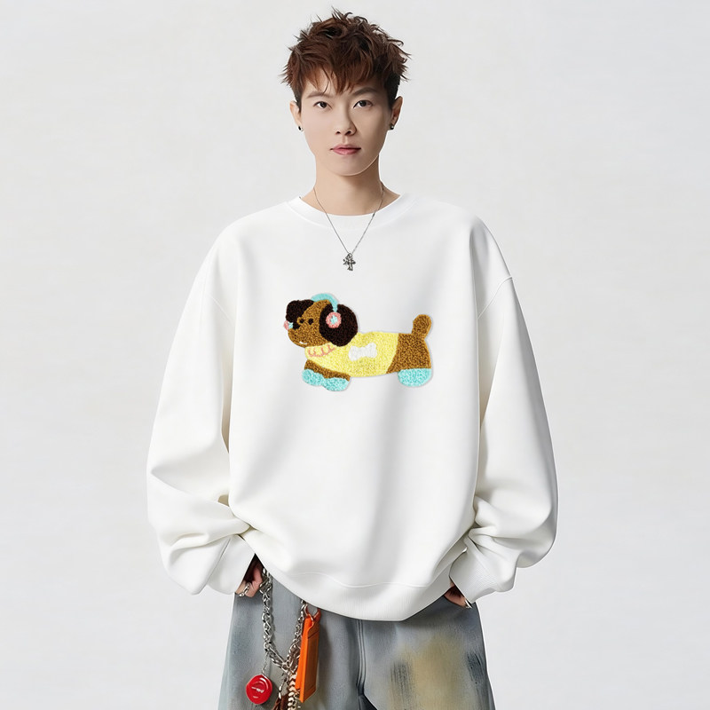 6639*P28美式重磅华棉卫衣男秋季新款潮牌毛巾绣情侣宽松休闲外套，女装短外套，星座414A-2（原B215-2）