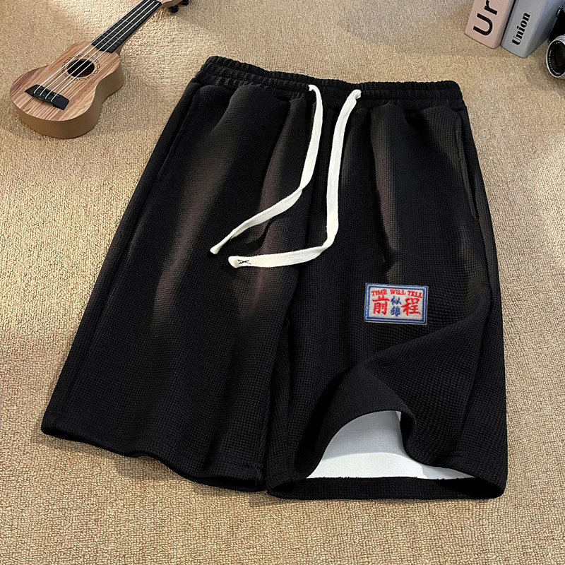 TK17*P25华夫格小众设计运动短裤男夏季美式休闲裤潮宽松五分裤图片