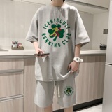 ZT47*P48夏季华夫格套装男女短袖T恤休闲短裤青少年穿搭运动搭配，男装休闲套装，星座414A-2（原B215-2）