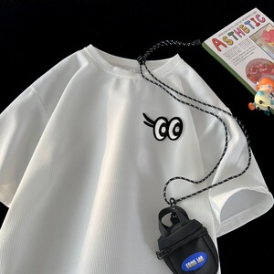 TC26*P22 潮华夫格T恤短袖男女夏季高街青少年潮牌ins宽松上衣图片
