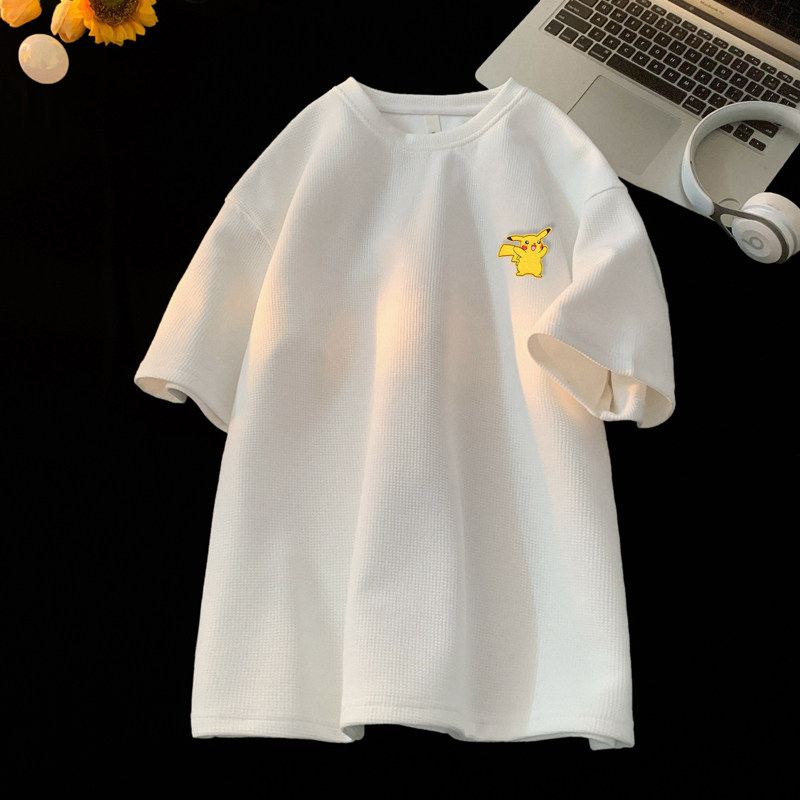 TC40*P25美式华夫格t恤男士夏季新款短袖宽松圆领体恤潮牌上衣服,男装T恤,星座414A-2（原B215-2）