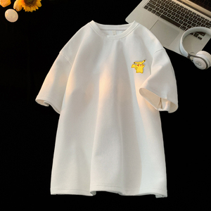 TC40*P25 美式华夫格t恤男士夏季新款短袖宽松情侣体恤潮牌上衣服图片